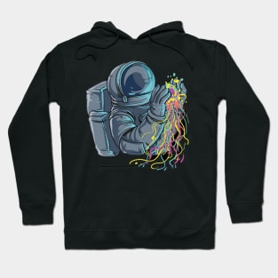 Astronaut with colorful Jellyfish Hoodie